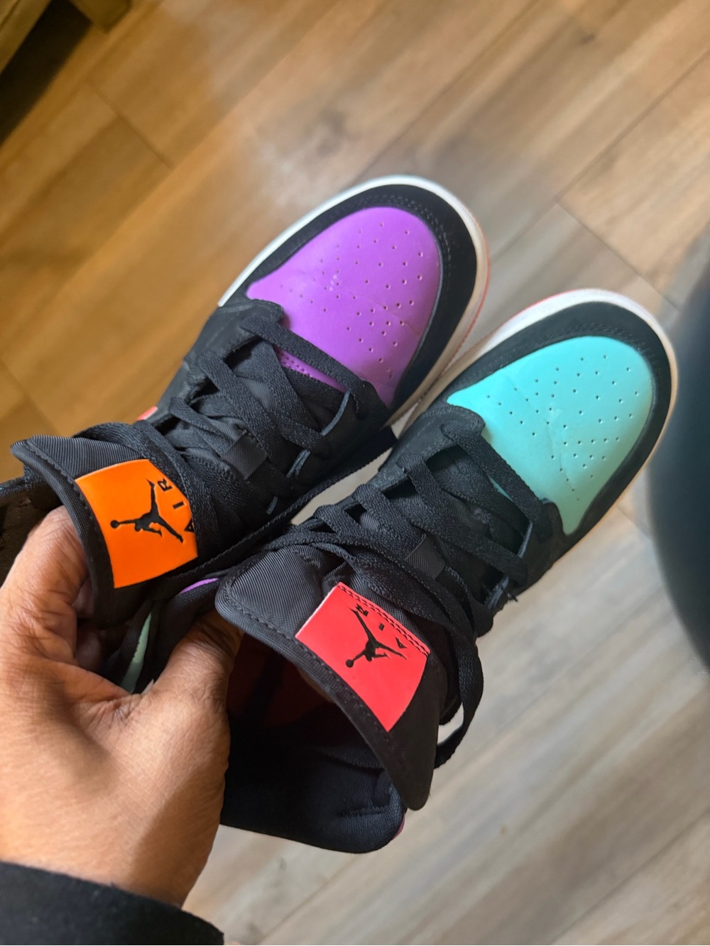 Nike Kids High-Top Sneakers in Purple & Teal with Black Accents girls shoes
